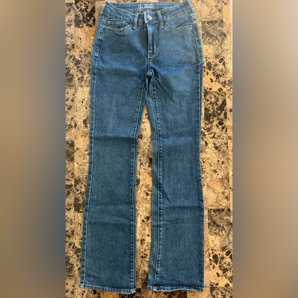 Midrise Bootcut Blue Jeans